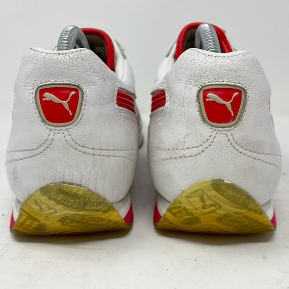 Puma White Red Leather Easy Rider Sneakers Mens Size 8.5 - Picture 7 of 10